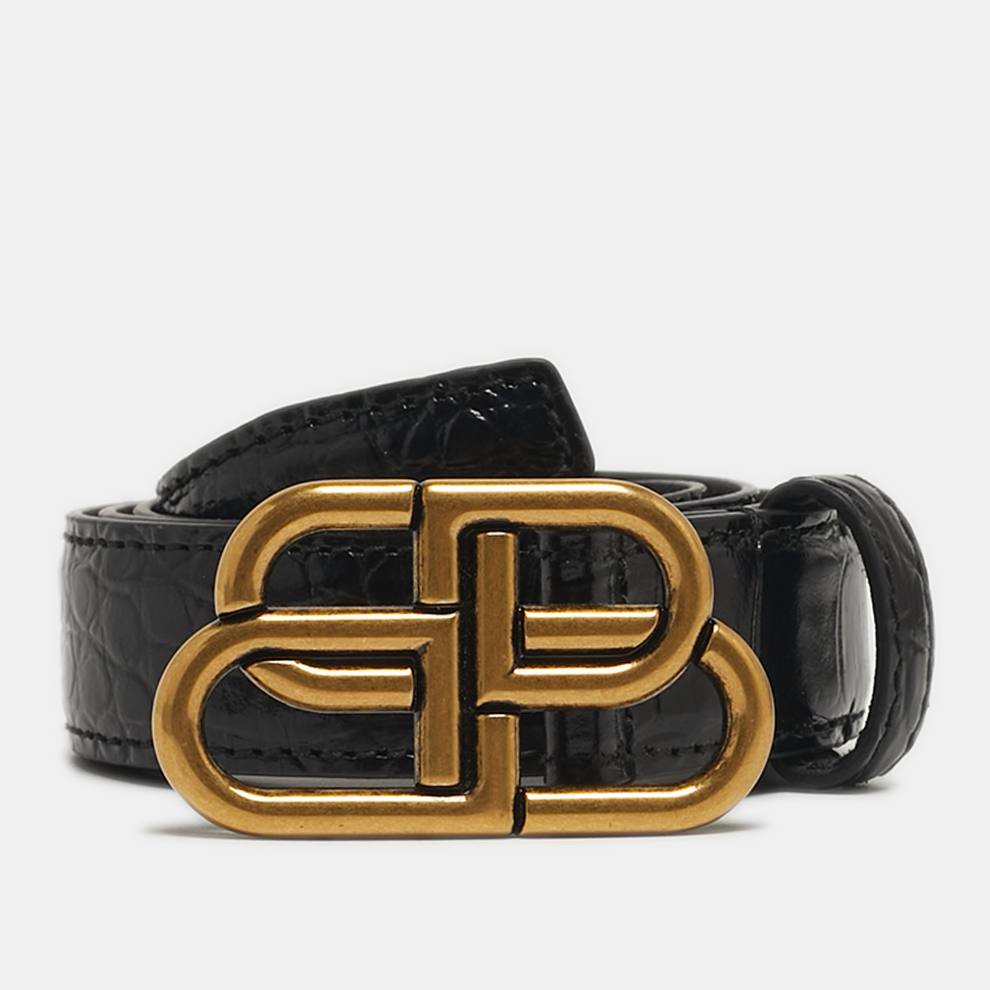 

Balenciaga BB 70CM Black Crocodile Embossed Leather