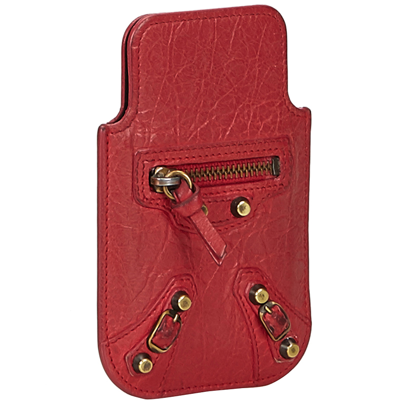 

Balenciaga Red Leather Classic Phone Case