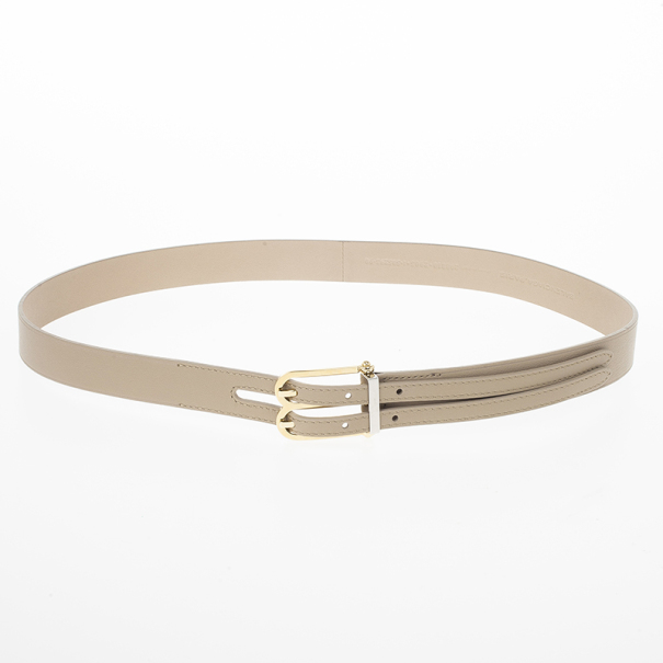 مملوكة مسبقًا Balenciaga Beige Leather B Buckle Belt 84 CM