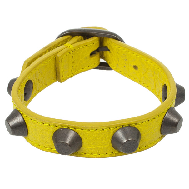 Balenciaga Yellow Classic Studded Bracelet