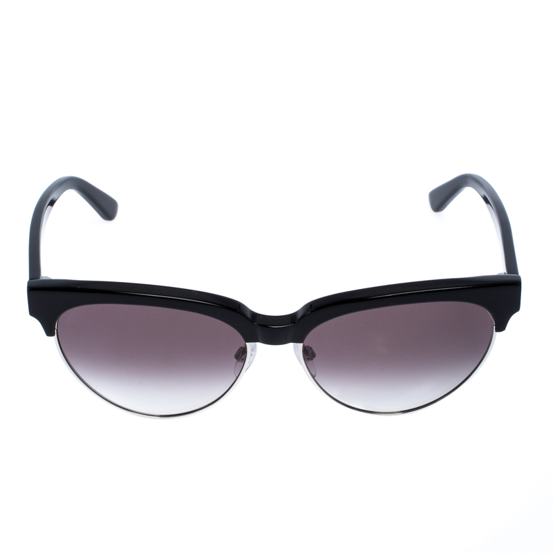 

Balenciaga Black/Silver Gradient Half Rim BA 127 Cat Eye Sunglasses