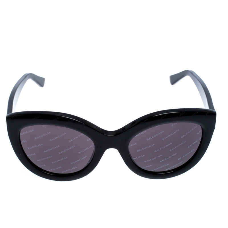 

Balenciaga Black BA 133 Logomania Cat Eye Sunglasses