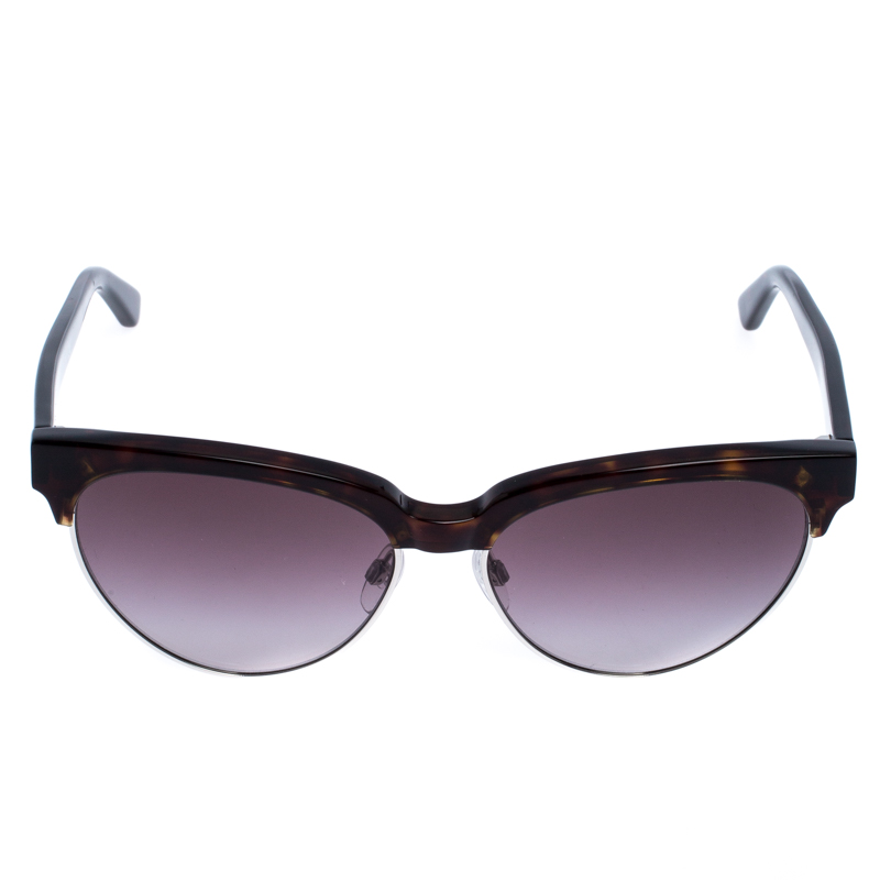 

Balenciaga Brown Tortoise Gradient BA 127 Half Rim Cat Eye Sunglasses