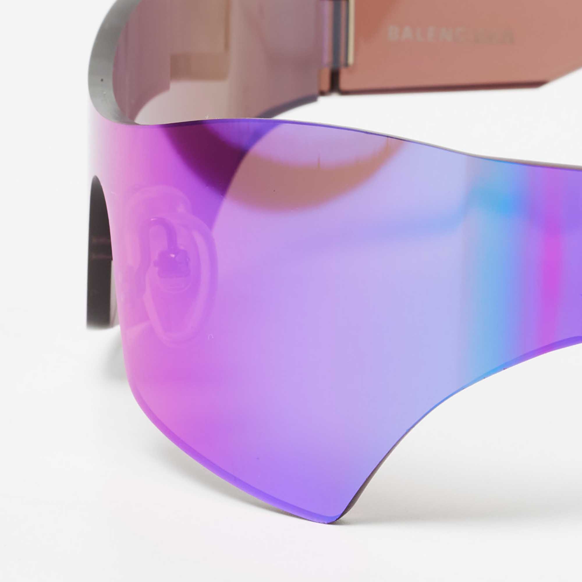 

Balenciaga Purple BB0040S Shield Sunglasses