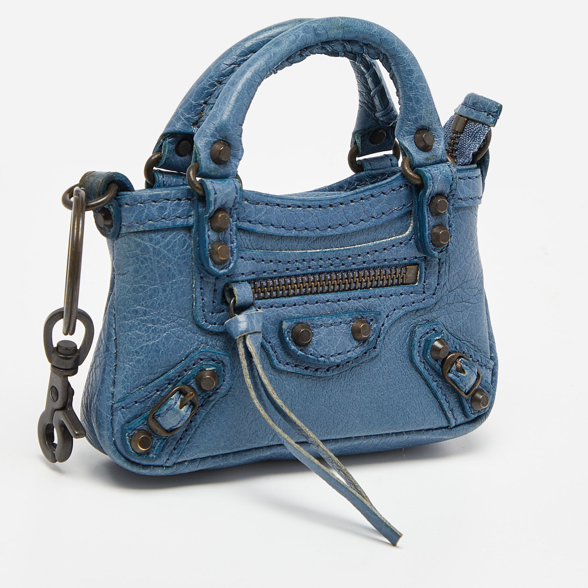 

Balenciaga Blue Leather City Bag Charm