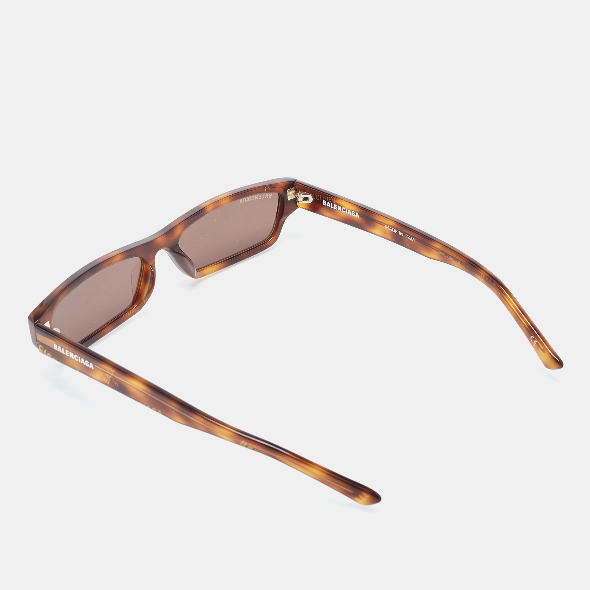 

Balenciaga Brown Tortoise BB0075S Rectangle Sunglasses
