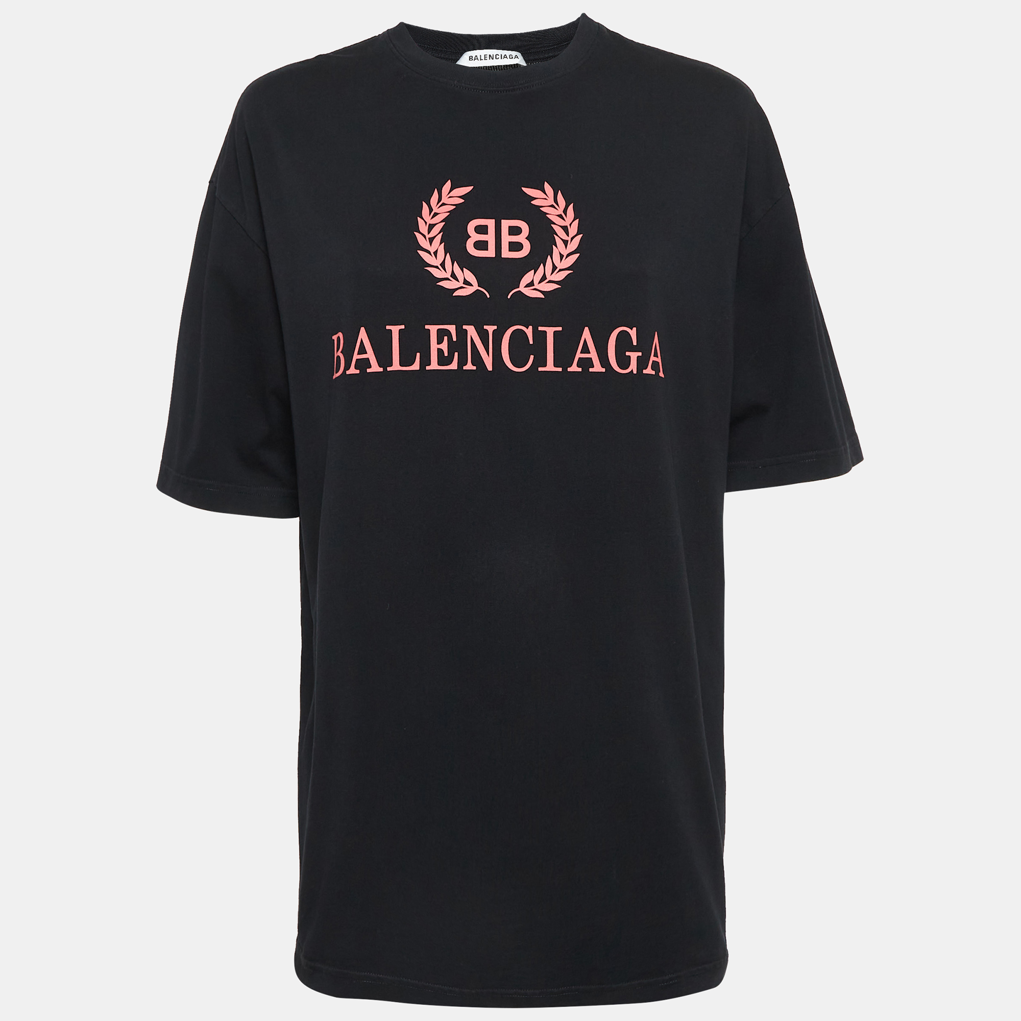 

Balenciaga Black Logo Print Cotton T-Shirt XS