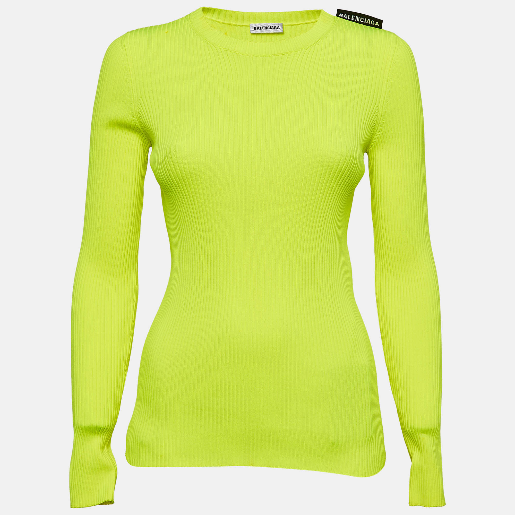 

Balenciaga Fluorescent Green Rib Knit Sweater M