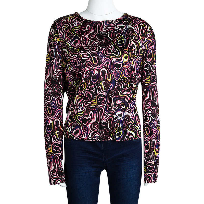

Balenciaga Multicolor Printed Knit Long Sleeve Top