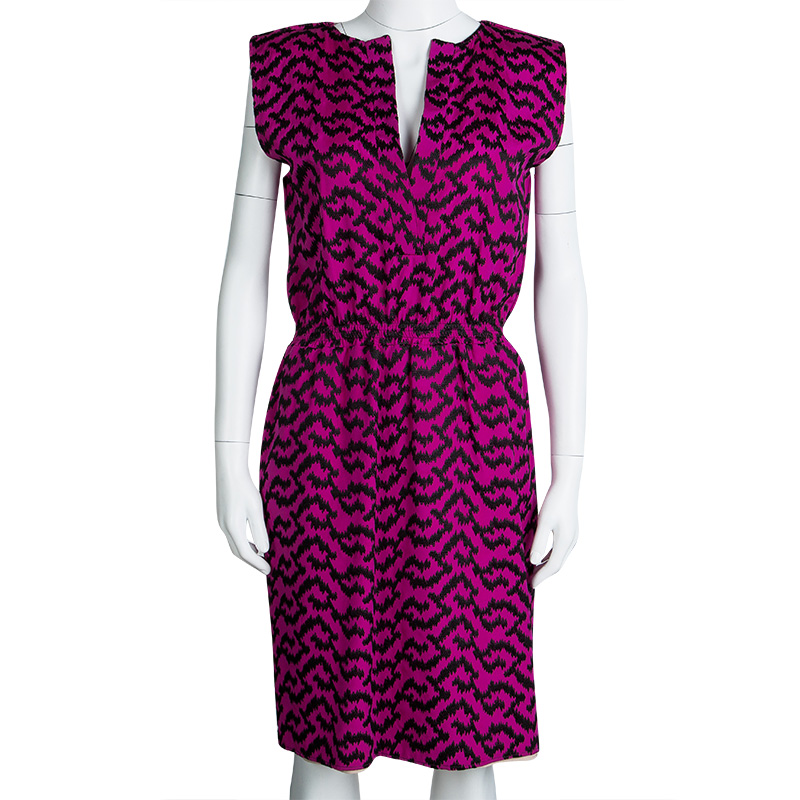 

Balenciaga Pink Contrast Embroidered Elasticized Waist Sleeveless Dress