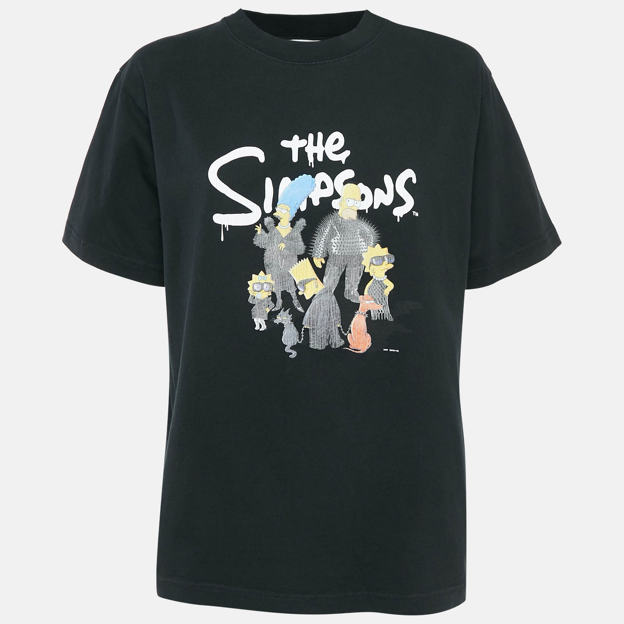 

Balenciaga Black The Simpsons Print Cotton Unifit T-Shirt L