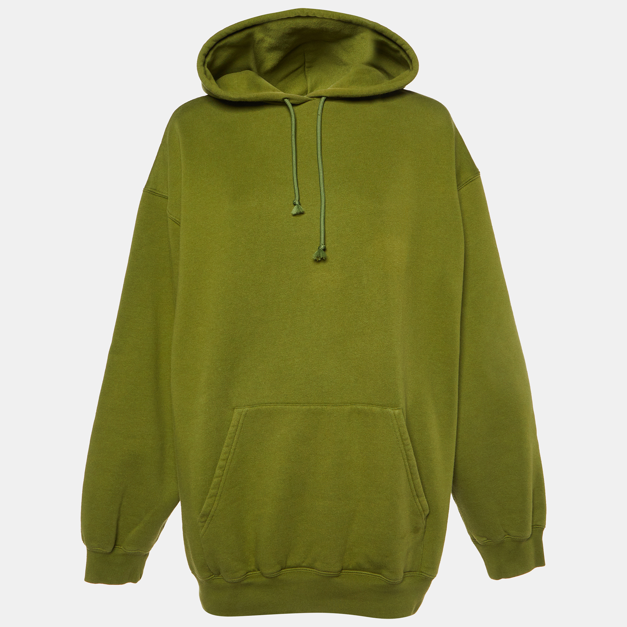 

Balenciaga Green Logo Print Cotton Hooded Sweatshirt L