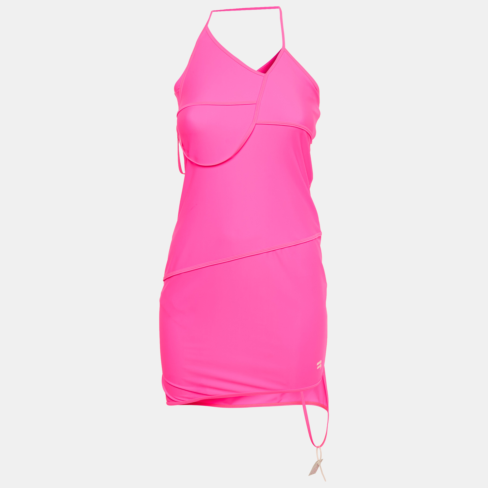 

Balenciaga Fuchsia Pink Jersey Asymmetric Mini Dress M