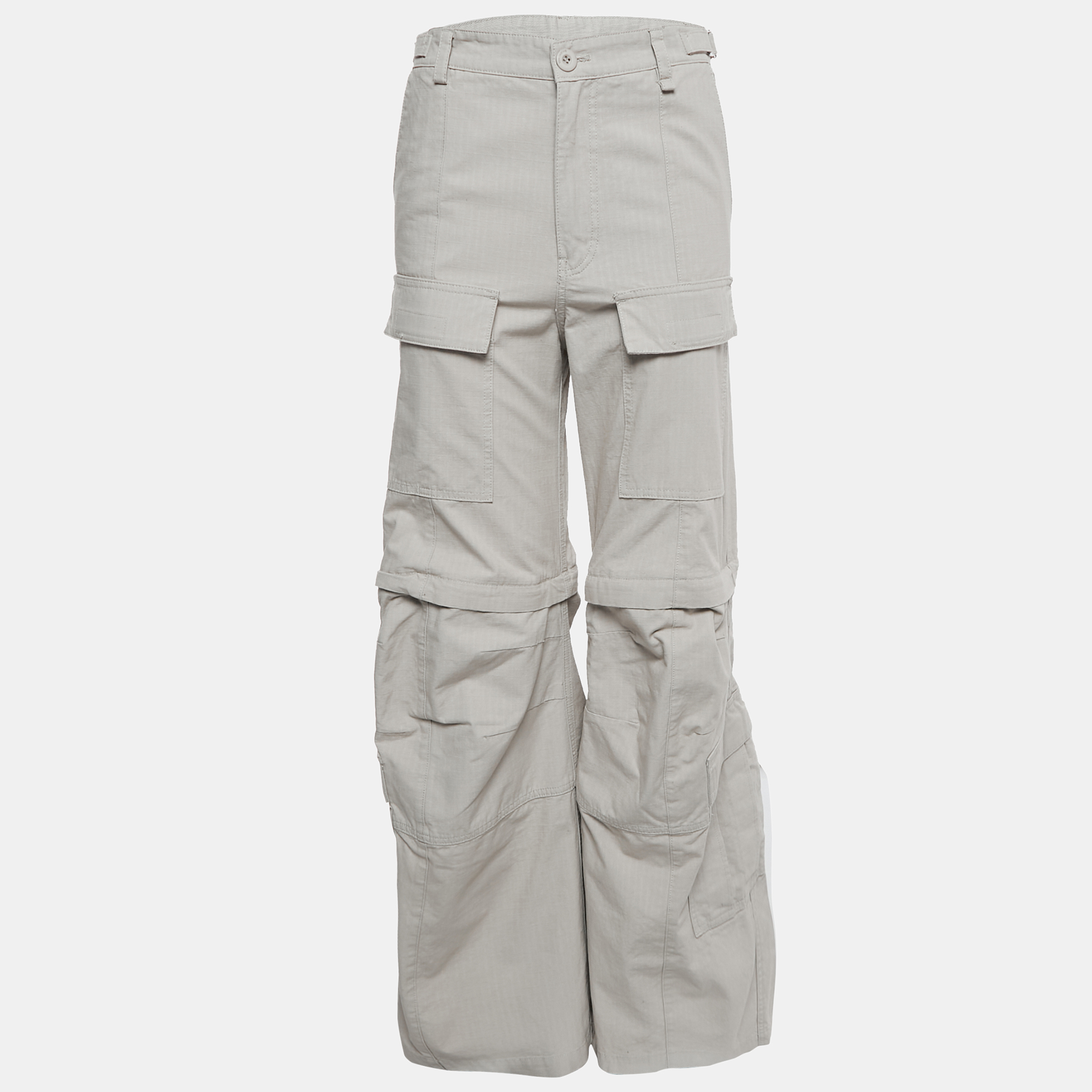 

Balenciaga Brown Cotton Detachable Flared Cargo Pants S