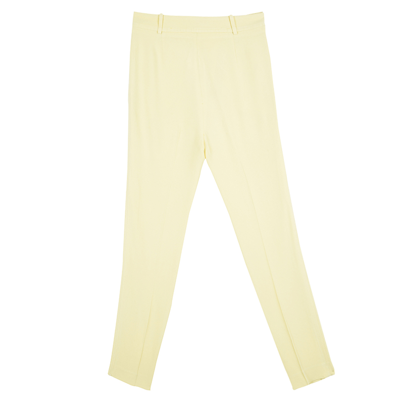 Pre-owned Balenciaga Yellow High Waist Tapered Pants S