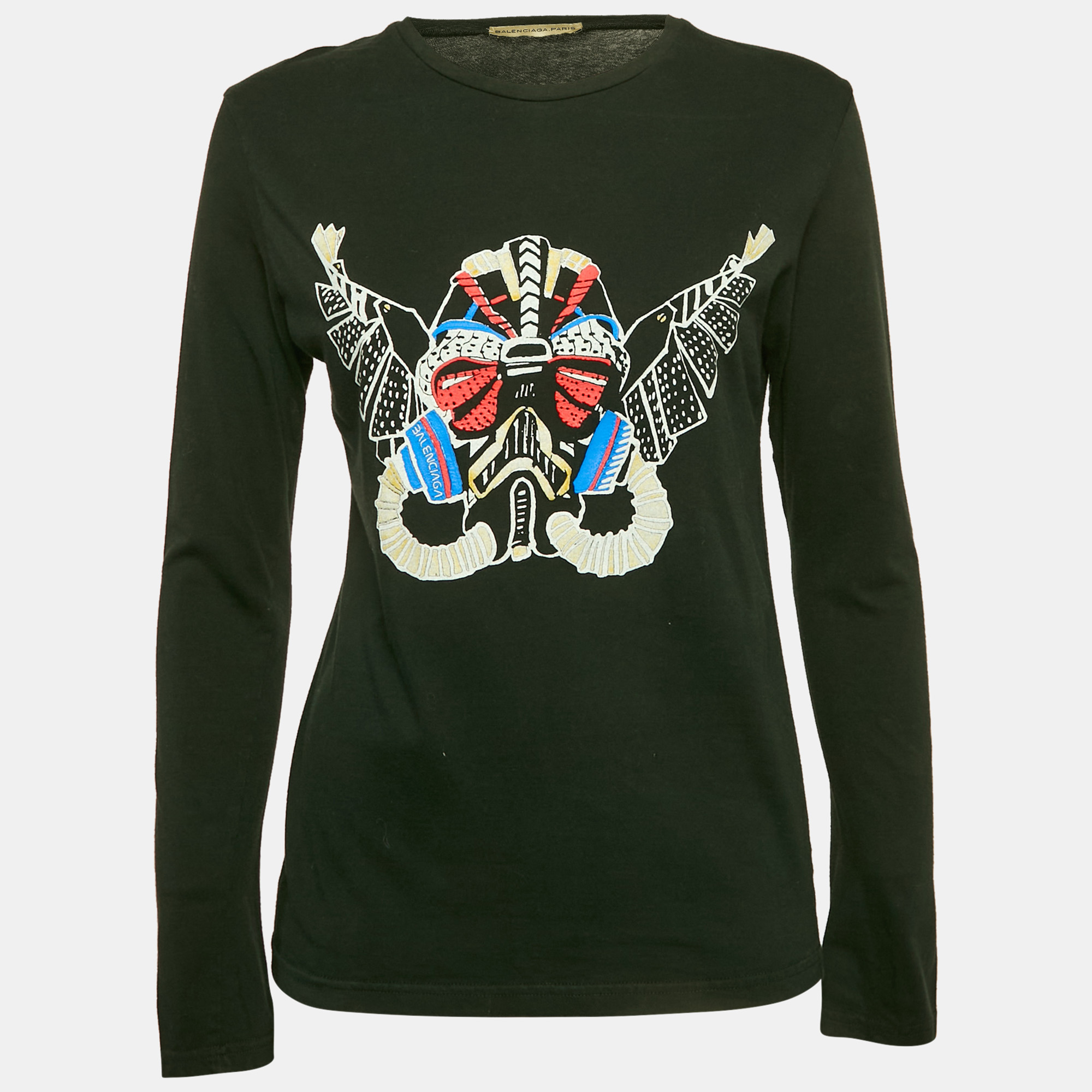 

Balenciaga Black Printed Jersey Crewneck T-Shirt S