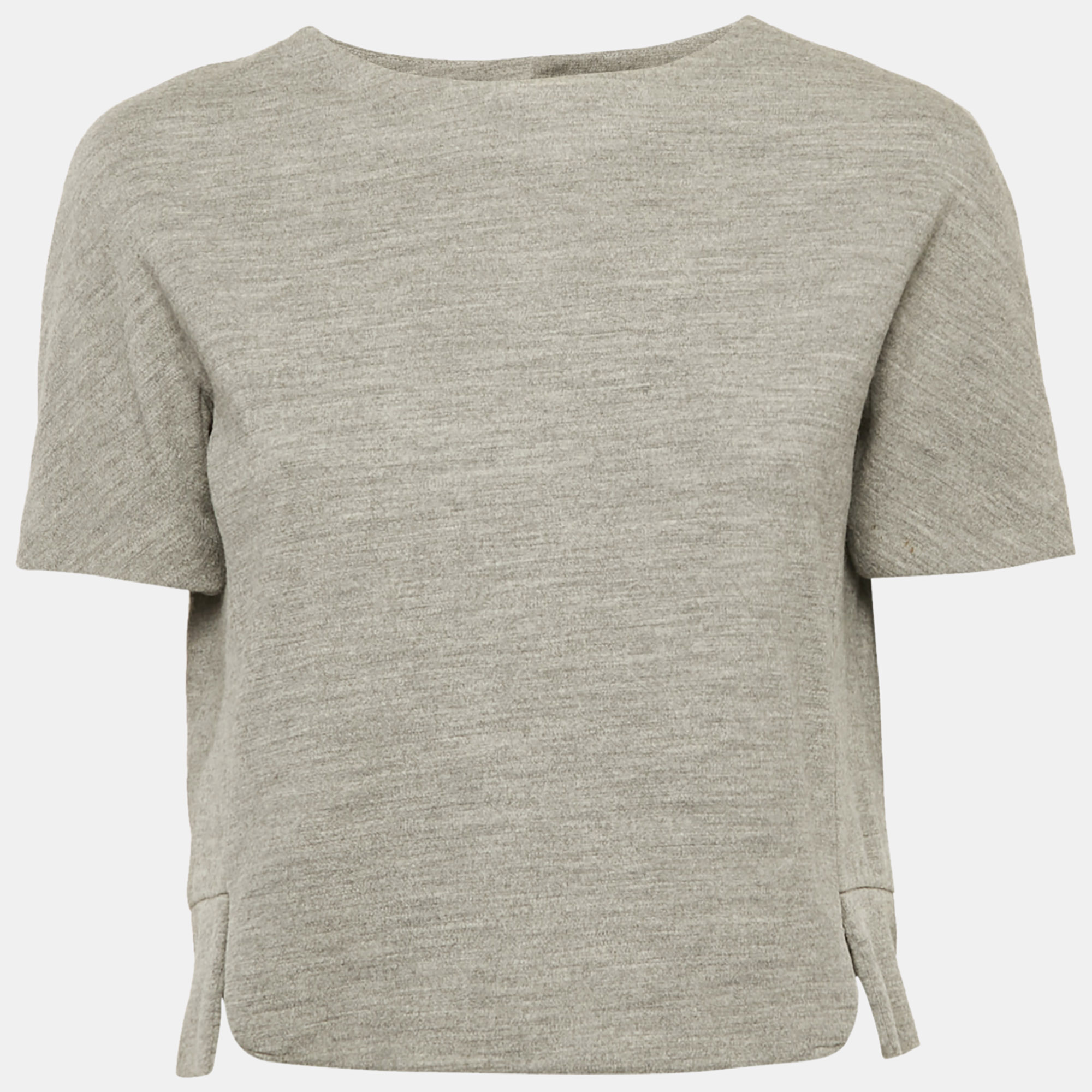

Balenciaga Grey Wool Button Front Top S