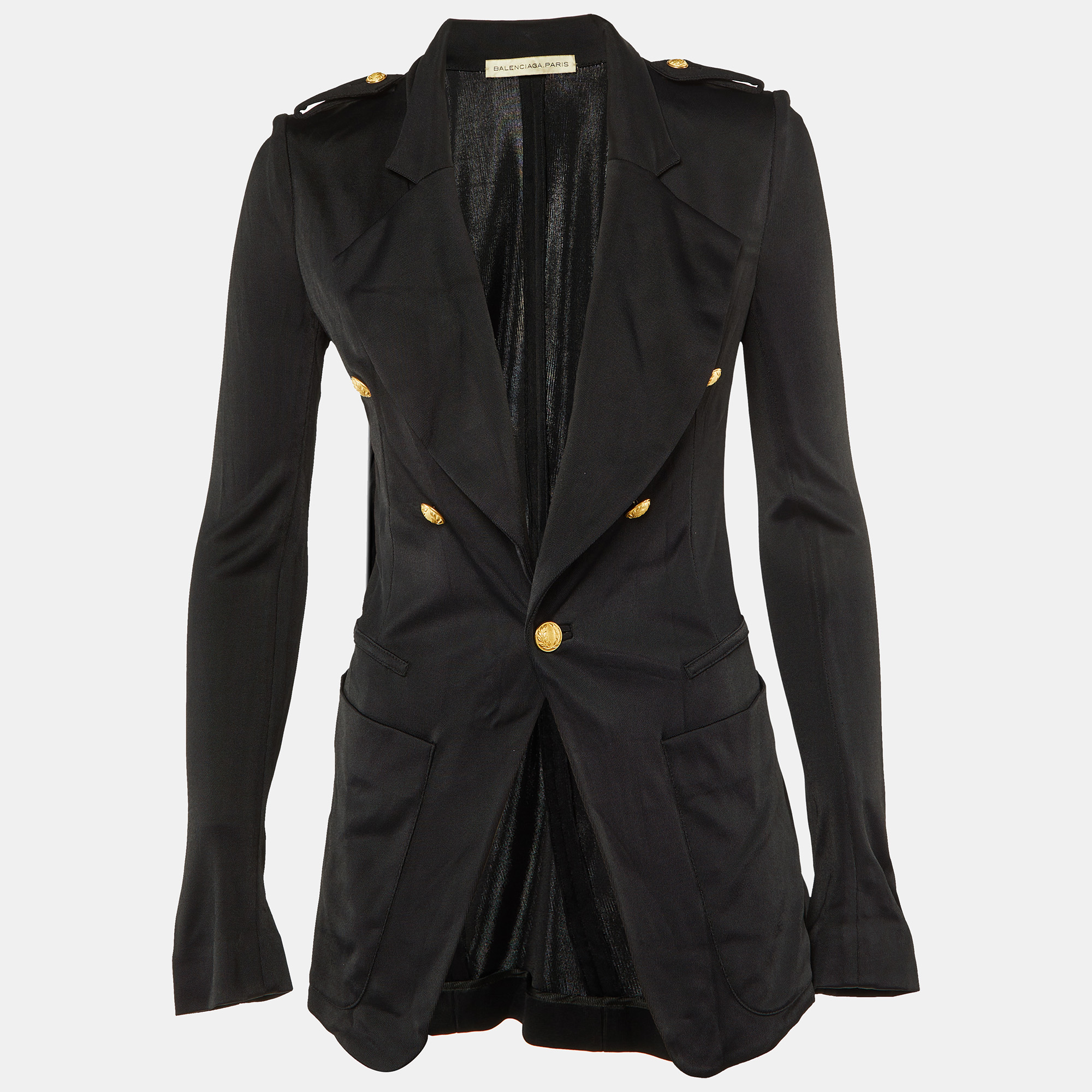 

Balenciaga Black Jersey Double Breasted Jacket M