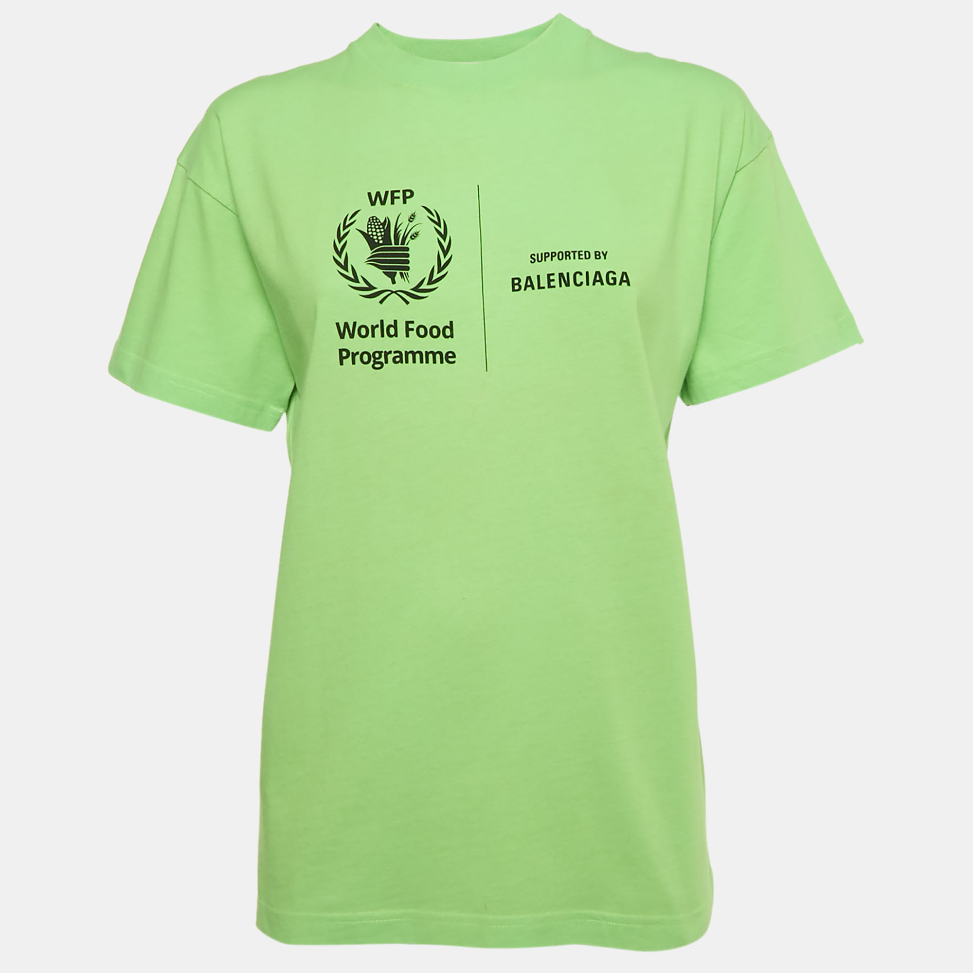 

Balenciaga Unisex Neon Green WFP Print Jersey Crewneck T-Shirt XS