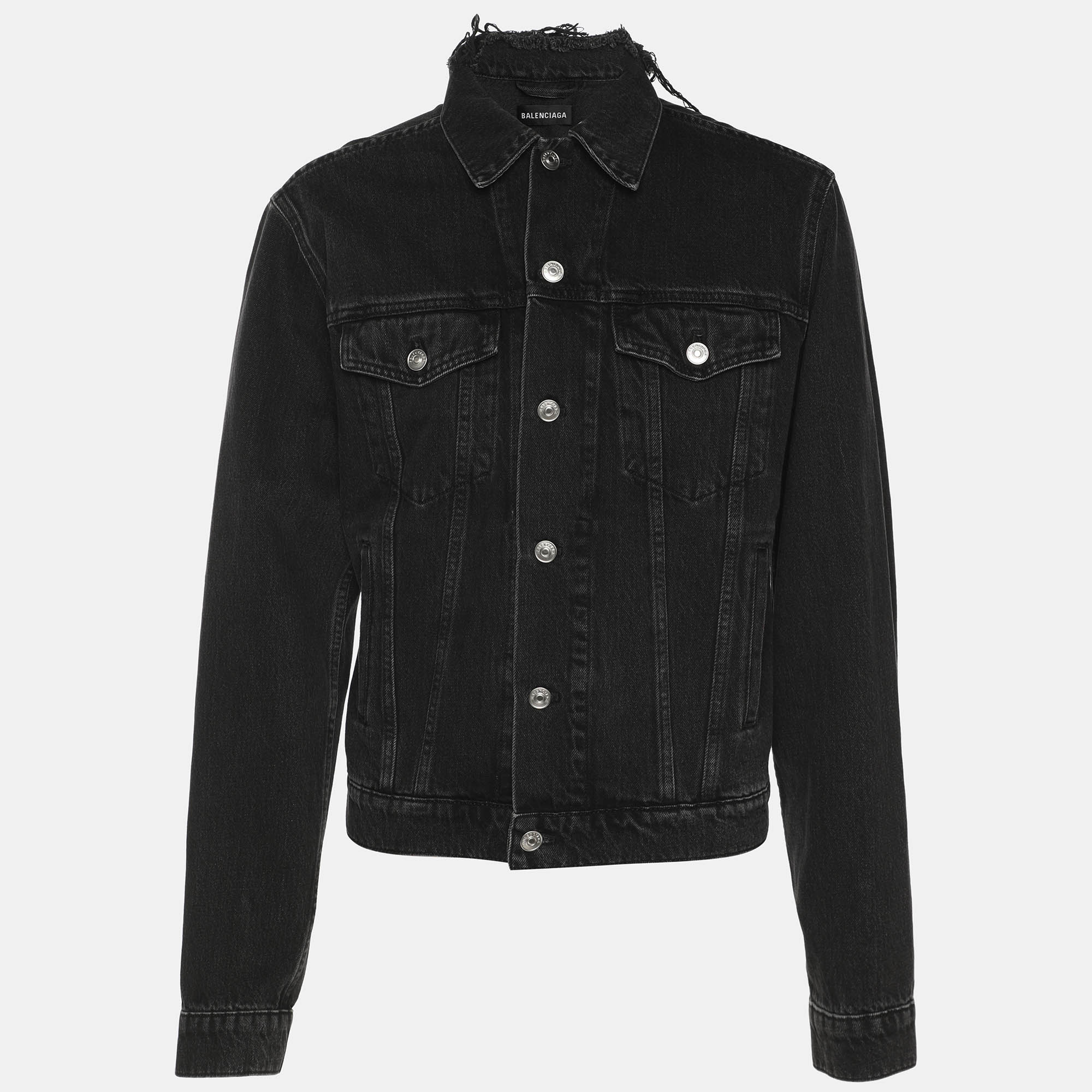 

Balenciaga Dark Grey Distressed Denim Jacket XL