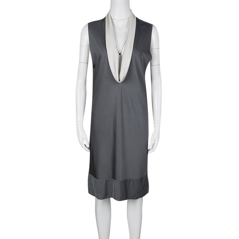 

Balenciaga Grey Cowl Neck Detail Sleeveless Dress