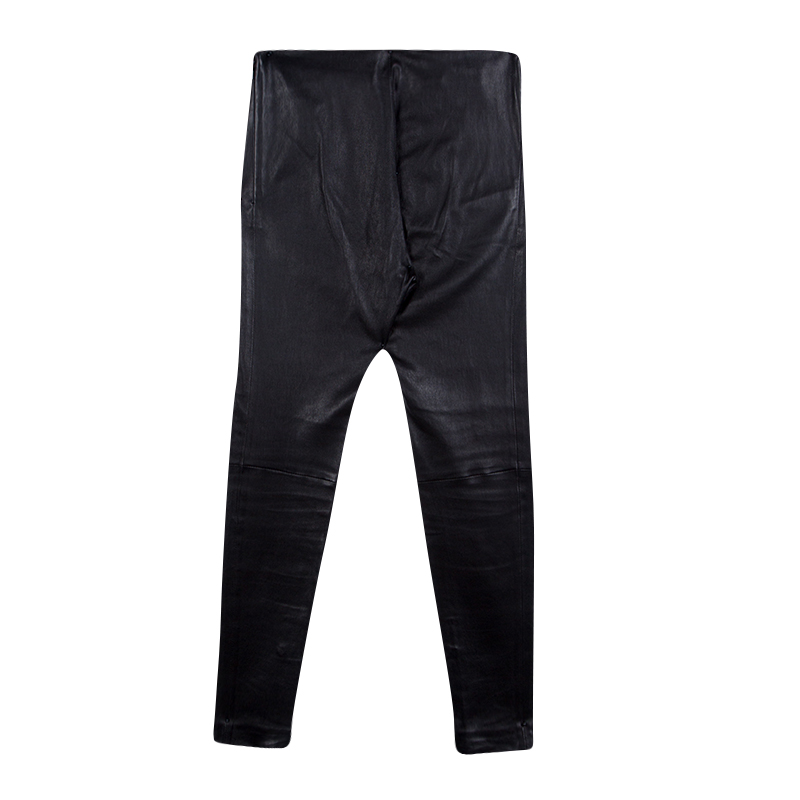 

Balenciaga Black Lambskin Leather Skinny Pants
