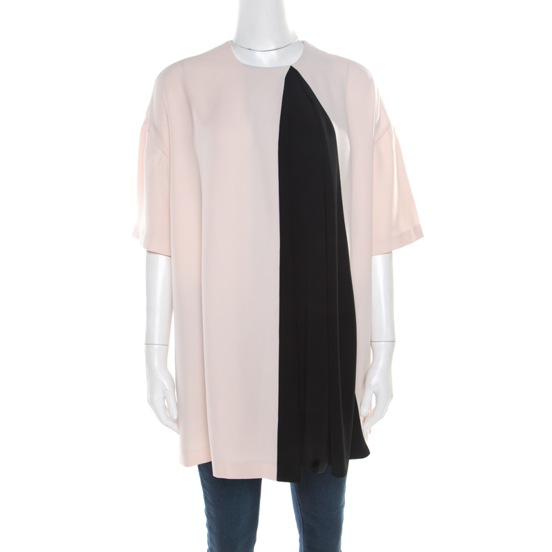 

Balenciaga Pink and Black Inverted Pleat Detail Tunic