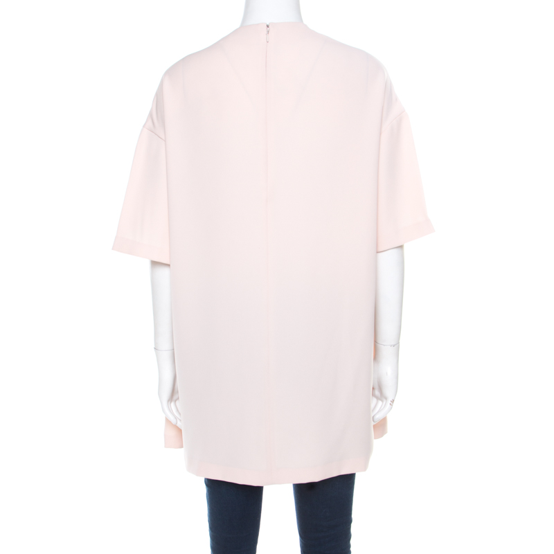 Pre-owned Balenciaga Pink And Black Inverted Pleat Detail Tunic S