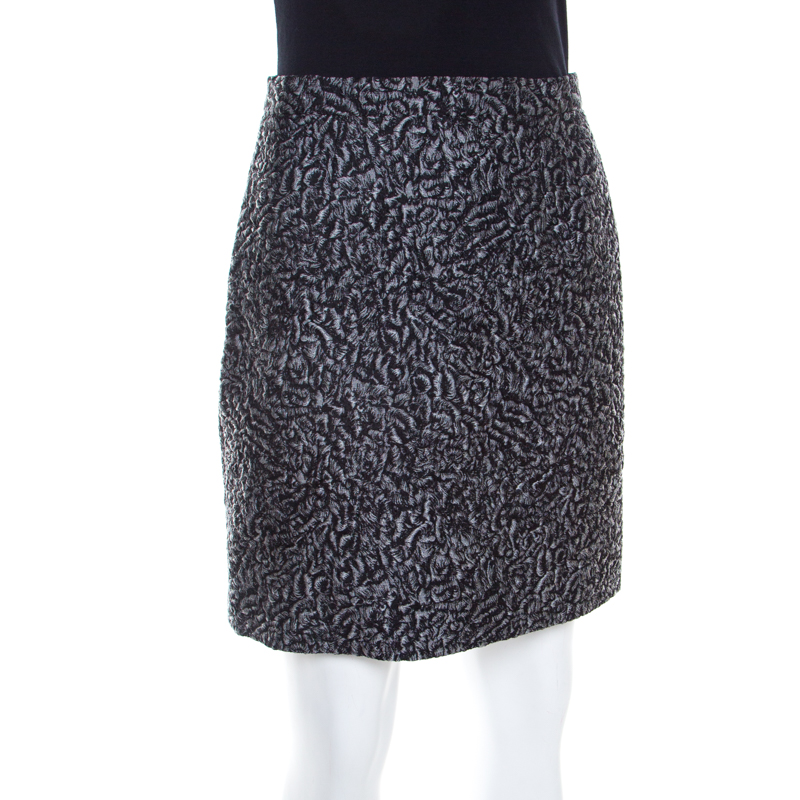 

Balenciaga Grey Floral Embossed Jacquard Mini Skirt