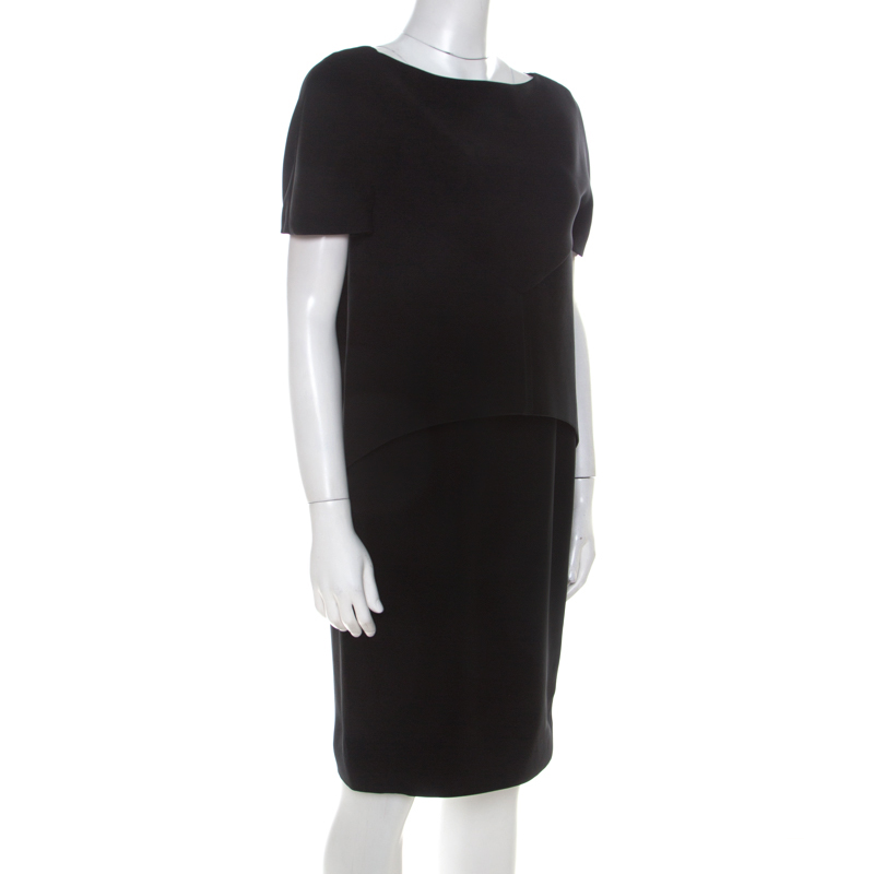 

Balenciaga Black Layered Short Sleeve Shift Dress