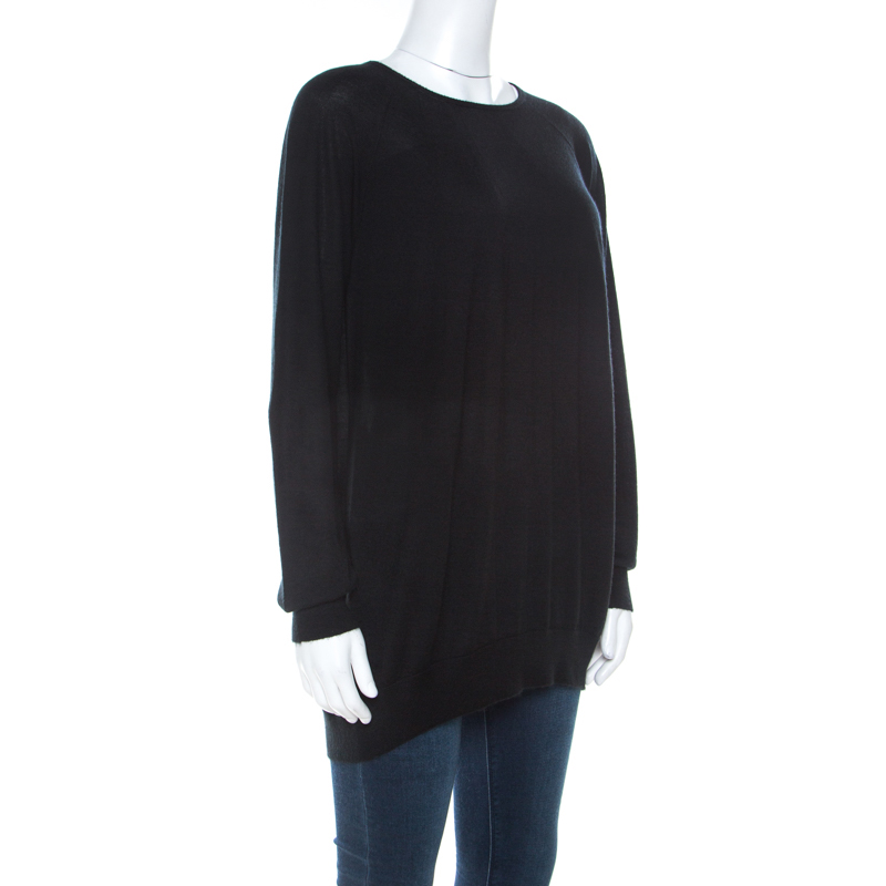 

Balenciaga Black Cashmere Raglan Sleeve Long Sleeve Sweatshirt