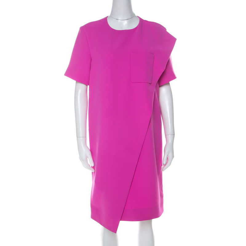 Balenciaga Pink Crepe Front Flap Detail Shift Dress M Balenciaga | TLC