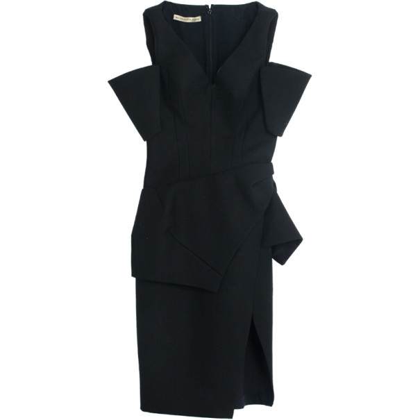 مملوكة مسبقًا Balenciaga Peplum Laser Cut Dress S