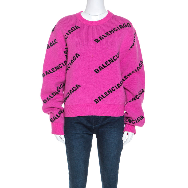 balenciaga pink sweater women's