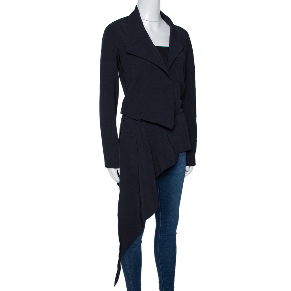 

Balenciaga Black Stretch Asymmetric Tailored Jacket