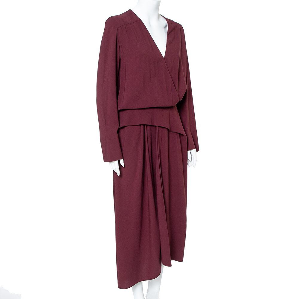 

Balenciaga Burgundy Evening Crepe Gown