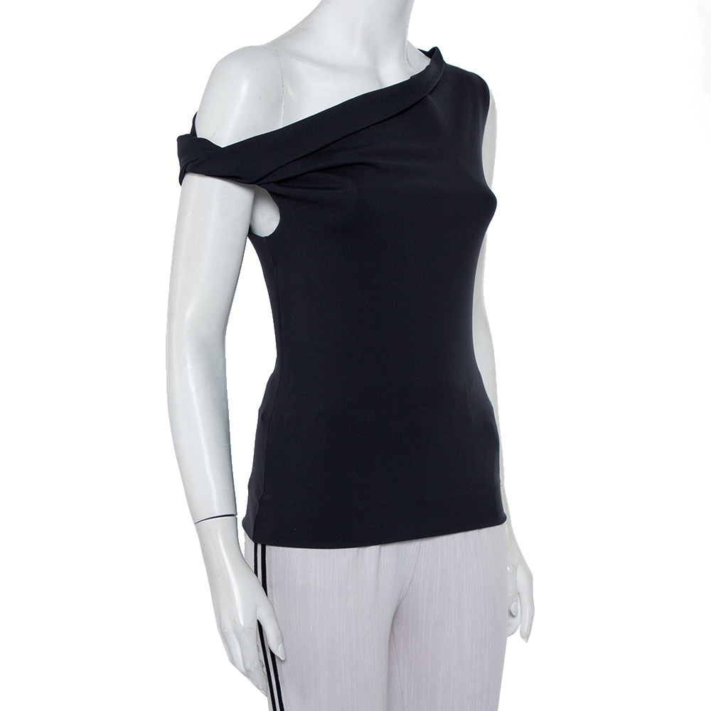 

Balenciaga Charcoal Grey Knit One Shoulder Top