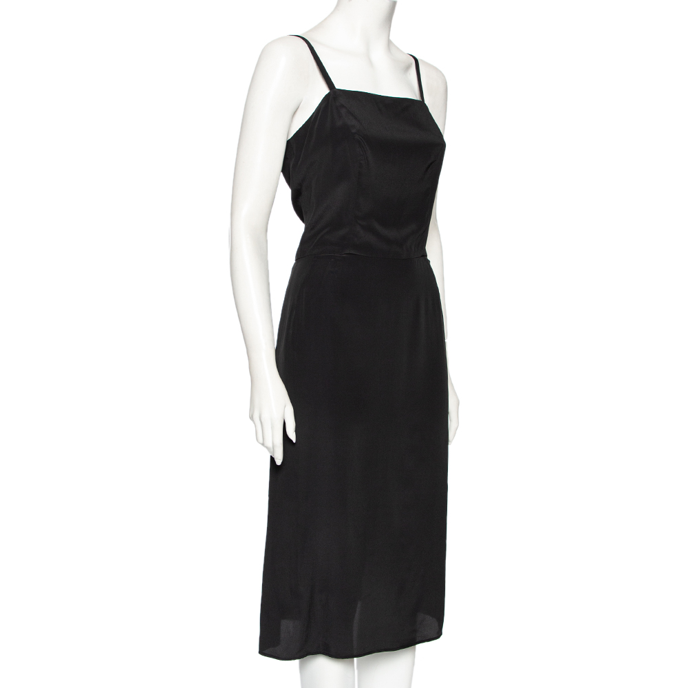 

Balenciaga Black Silk Blend Sleeveless Sheath Dress