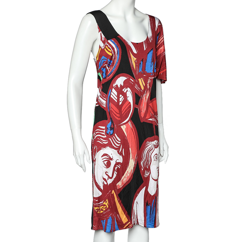 

Balenciaga Red Printed Jersey Overlay Detail Mini Dress