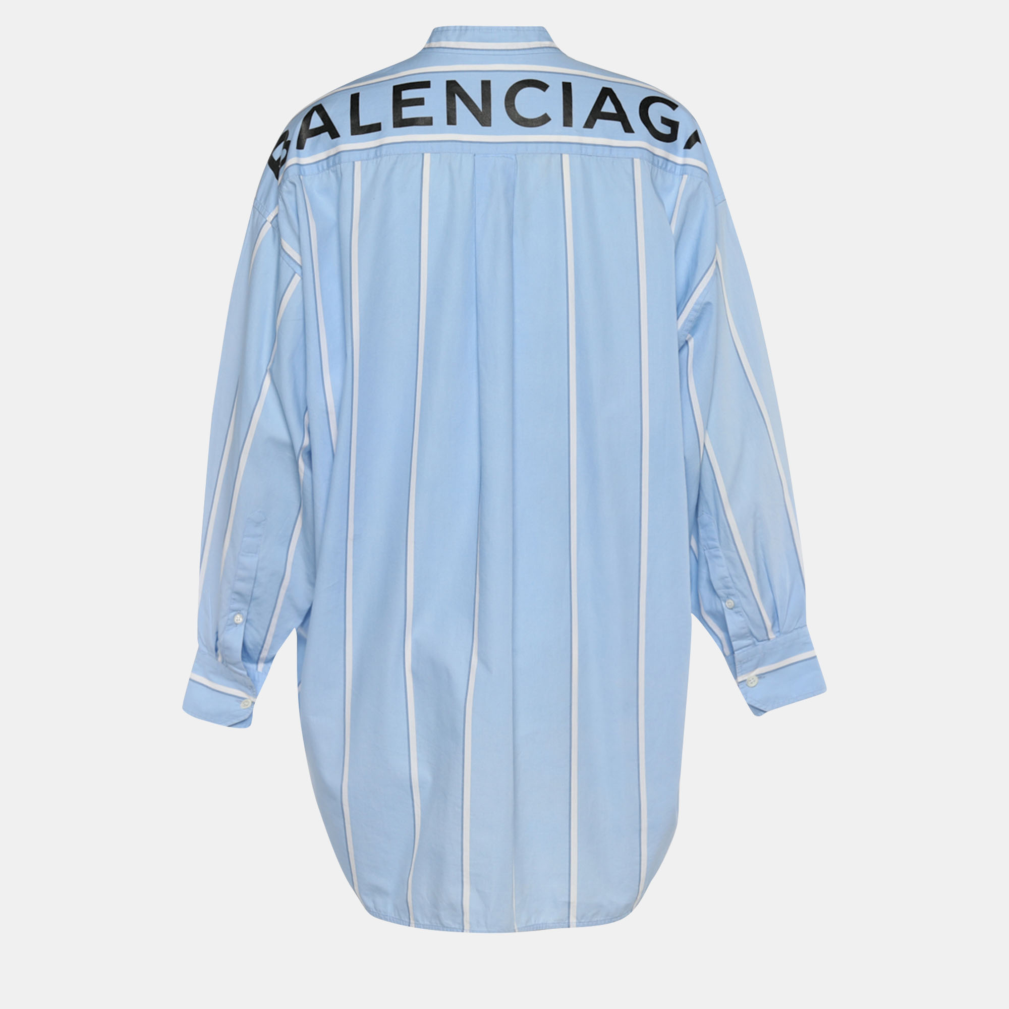 

Balenciaga Blue Striped Cotton Oversized Shirt
