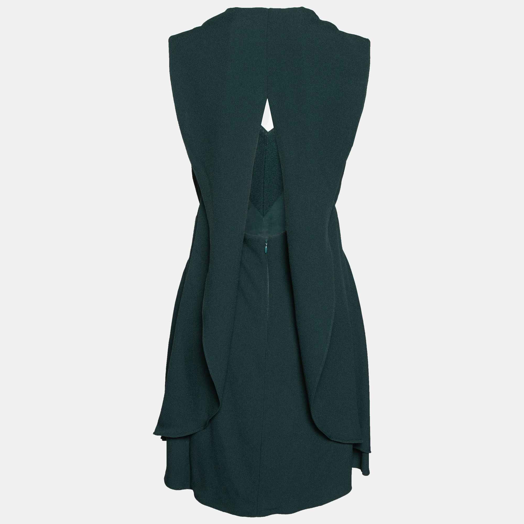 

Balenciaga Forest Green Crepe Cut-Out Back Detail Sleeveless Dress