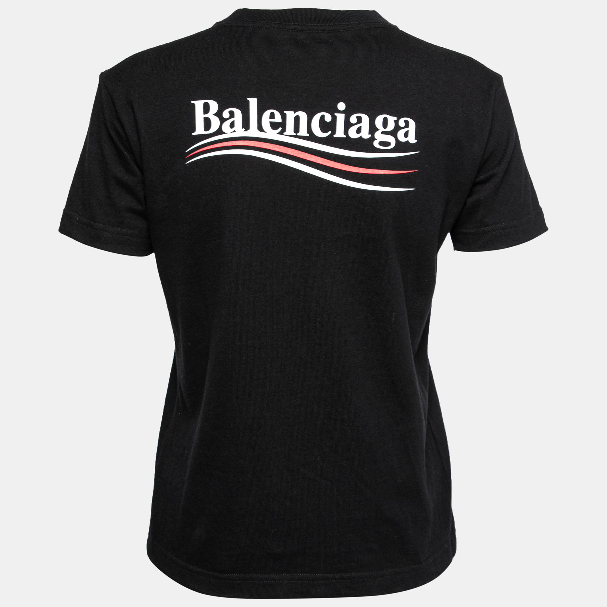 

Balenciaga Black Cotton Logo Printed Short Sleeve T-Shirt