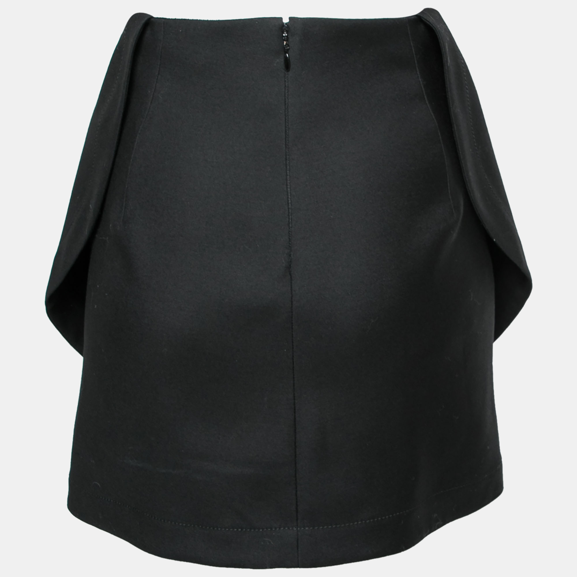 

Balenciaga Black Wool Overlay Detail Short Skirt