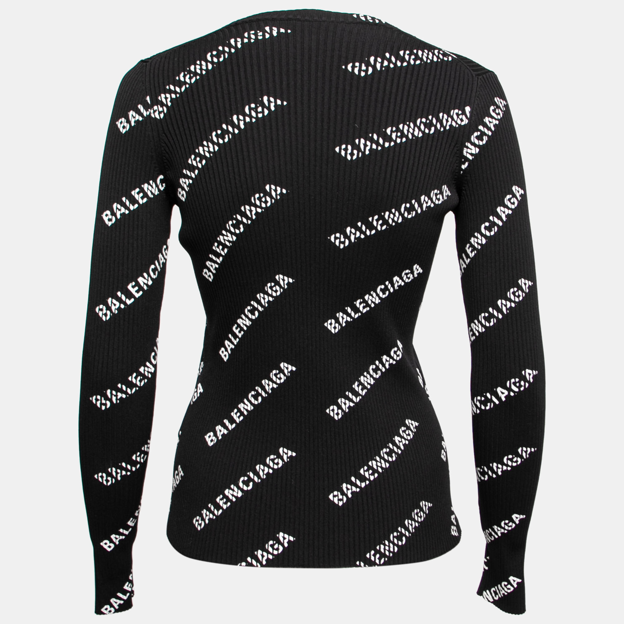 

Balenciaga Black Knit Logo Crew Neck Sweater