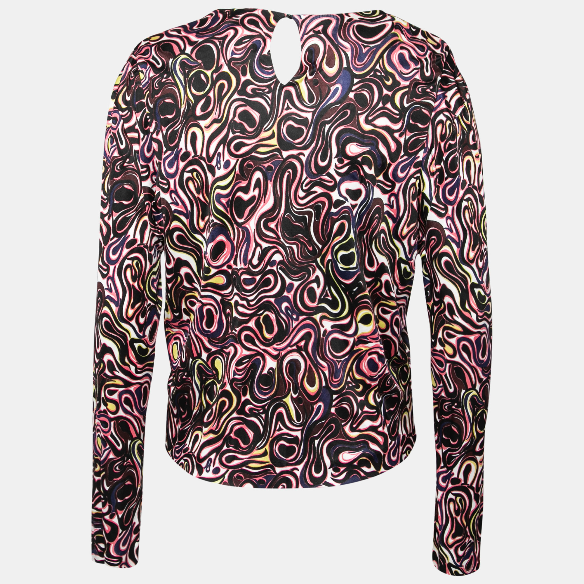 

Balenciaga Multicolor Marble Print Long-Sleeve Knit Top