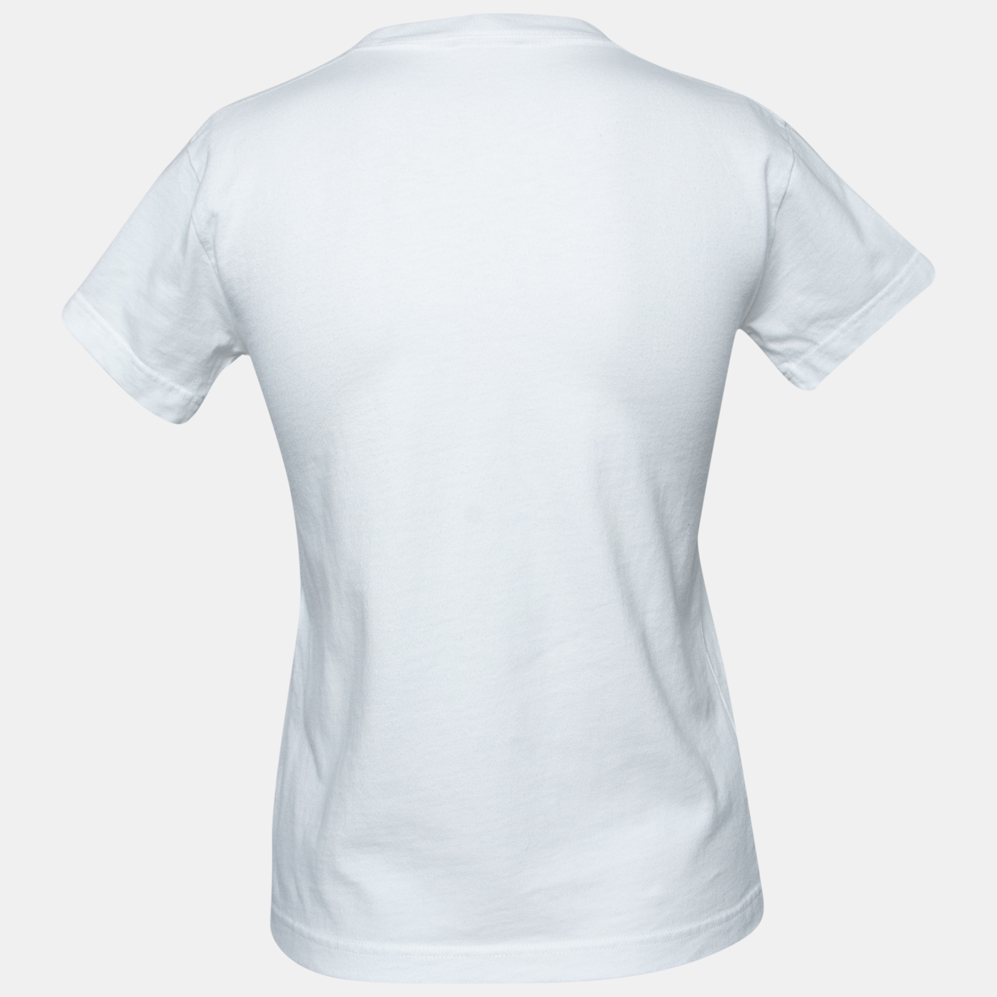 

Balenciaga White Logo Print Cotton Crewneck T-Shirt