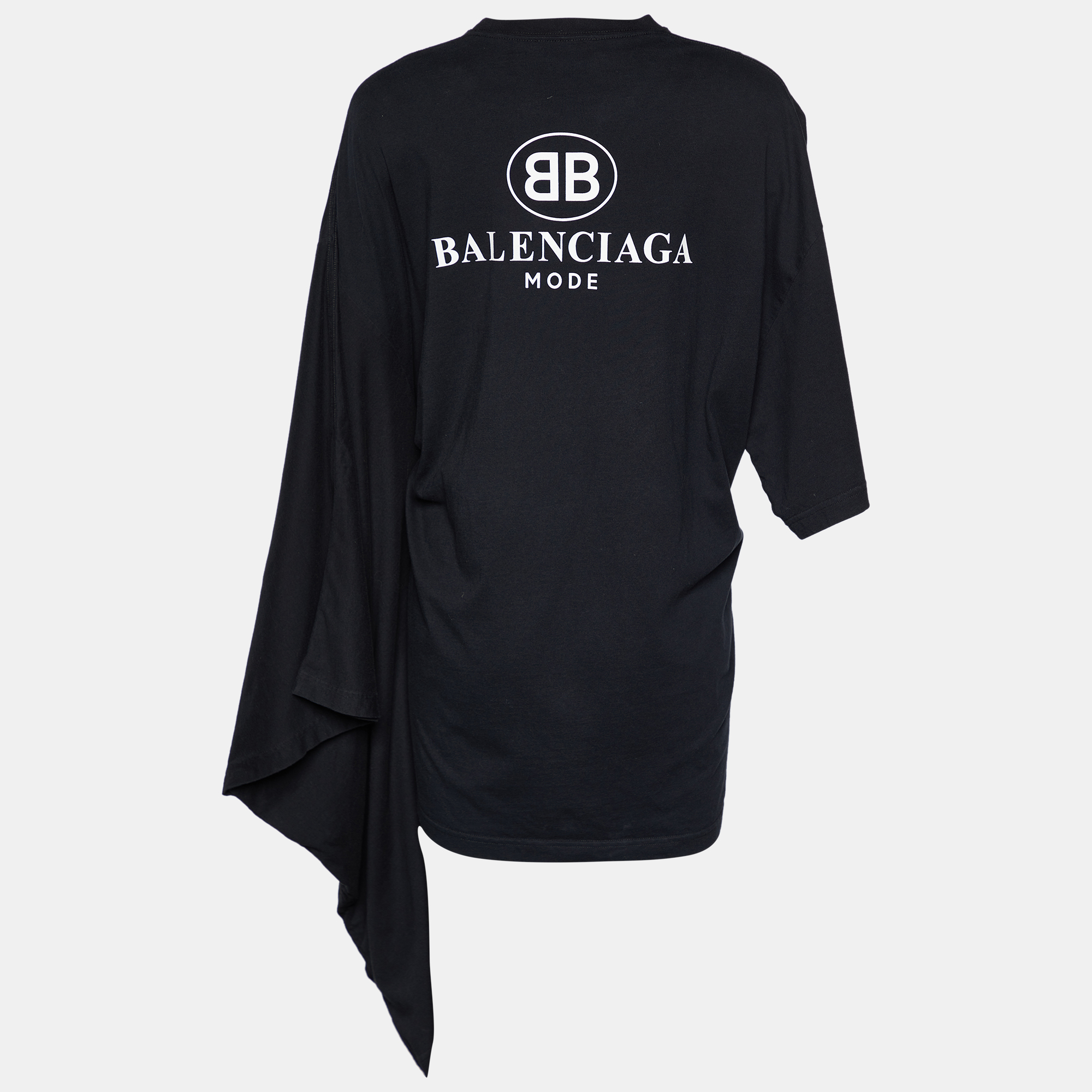 

Balenciaga Black Cotton Knit Kimono Sleeve T-Shirt