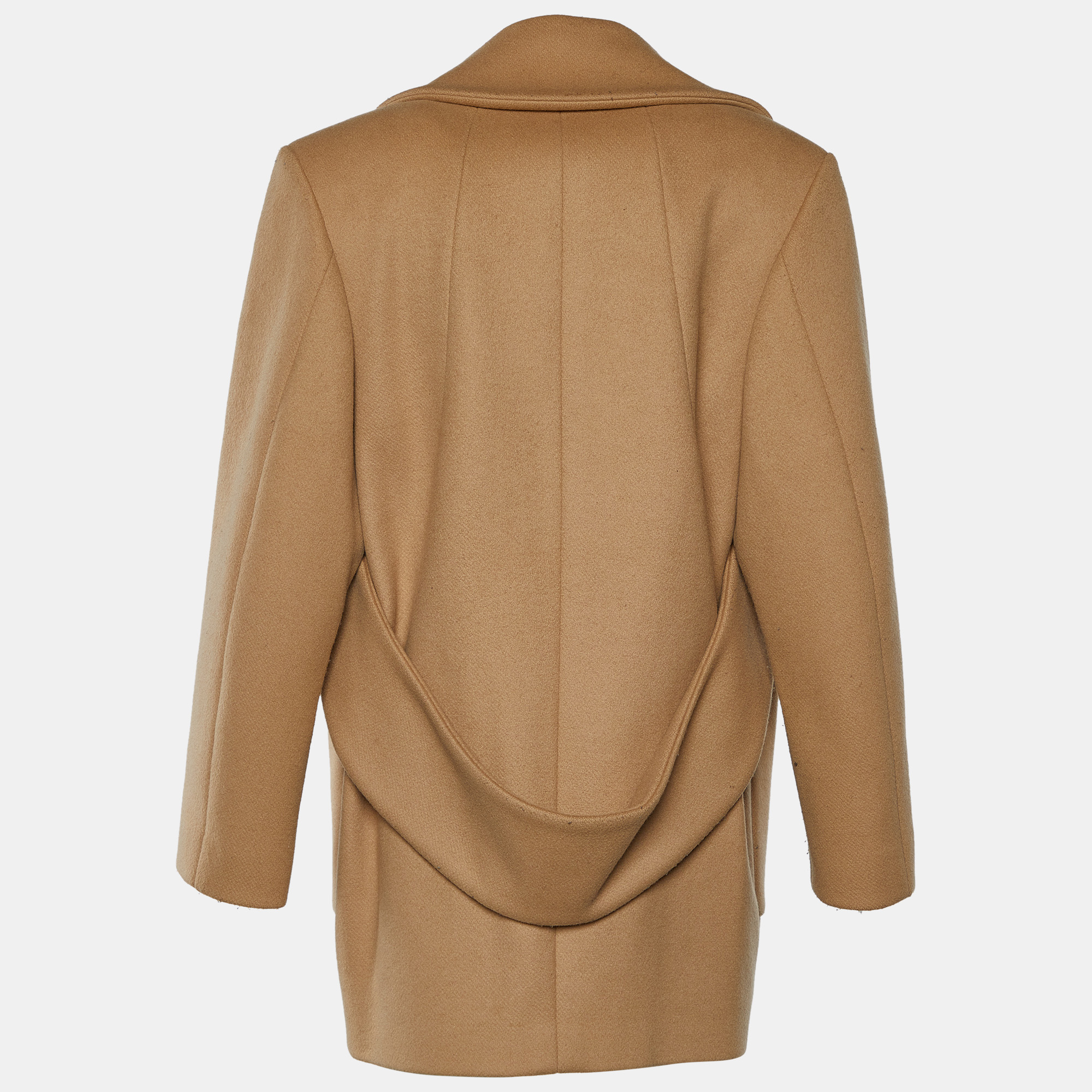 

Balenciaga Light Brown Wool Button Front Short Coat