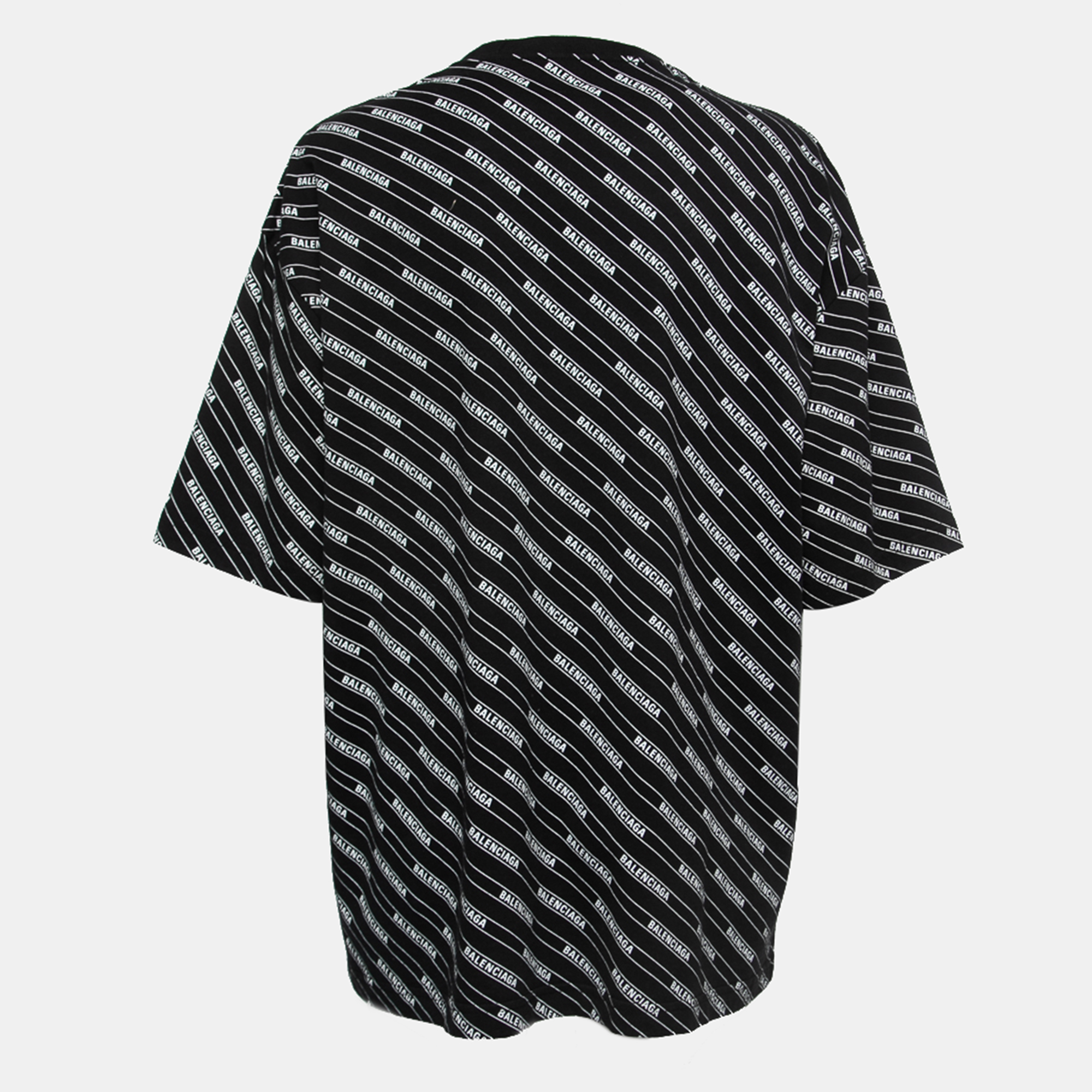 

Balenciaga Black Logo Patterned Cotton T-Shirt