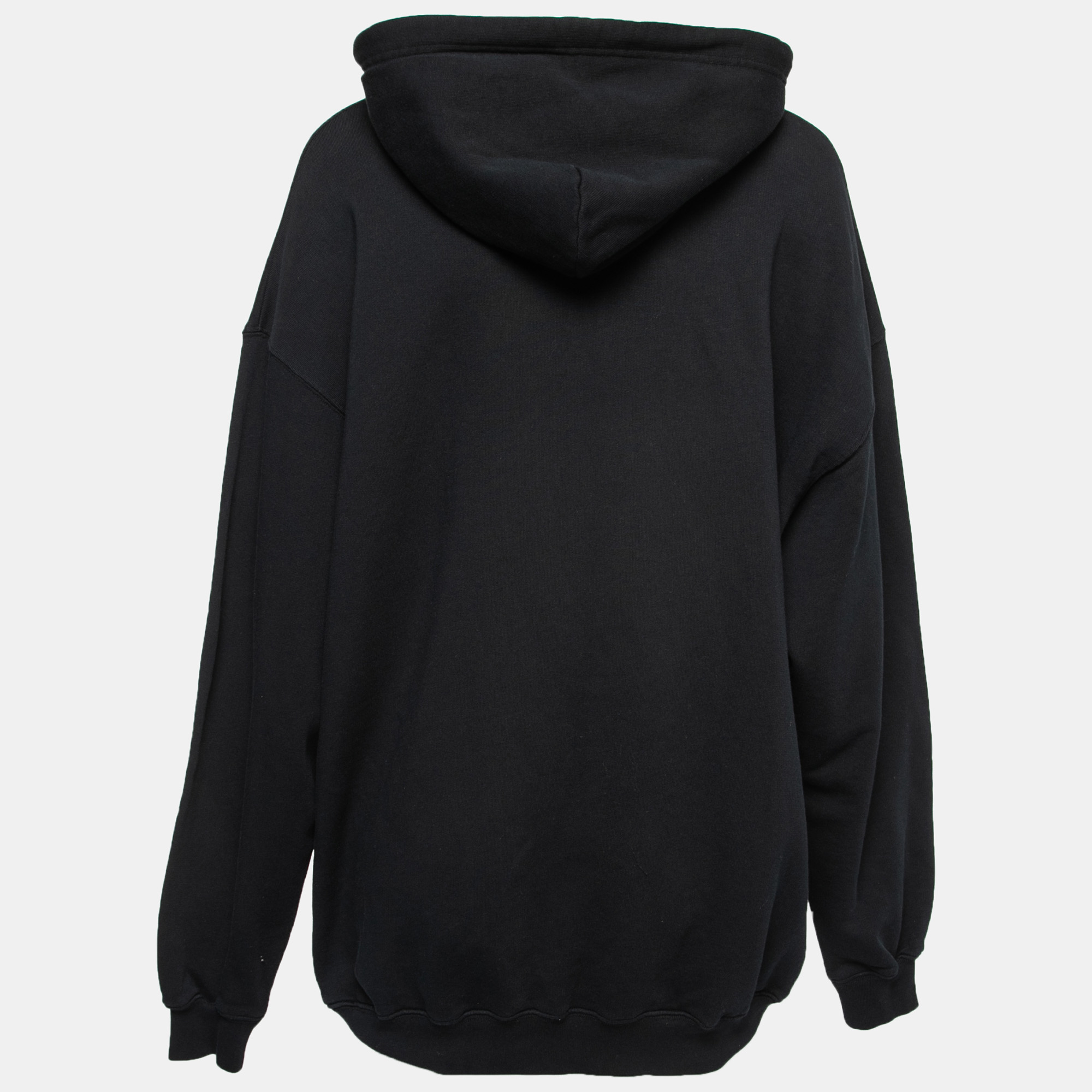 

Balenciaga Black Cotton Logo Printed Hoodie